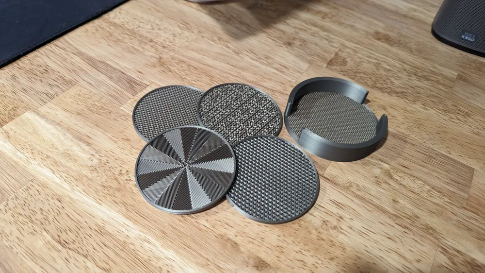 coasters and holder